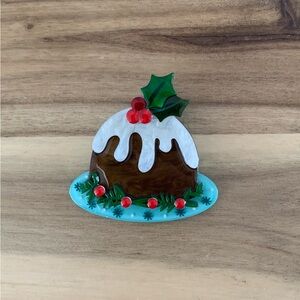 Erstwilder Pudding For All Brooch 2 Christmas pin NWOT